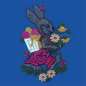 Mobile Preview: Kaninchen mit rosa Latzhose