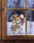 Preview: Fensterbild Winter SCHNEEMANN MIT LATERNE inkl. Saughaken Kinder-Winter-Deko