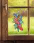 Mobile Preview: Spitzenbild Papagei am Fenster dekoriert