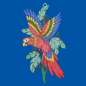 Mobile Preview: Fensterdeko Papagei rot, blau, gelb
