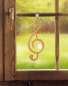 Mobile Preview: Fensterbild Holzhänger Violinschlüssel mit Kristall Harmonieobjekt Mobile