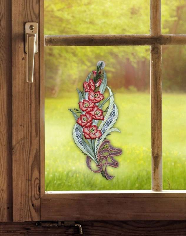 Spitzenbild Gladiole am Fenster
