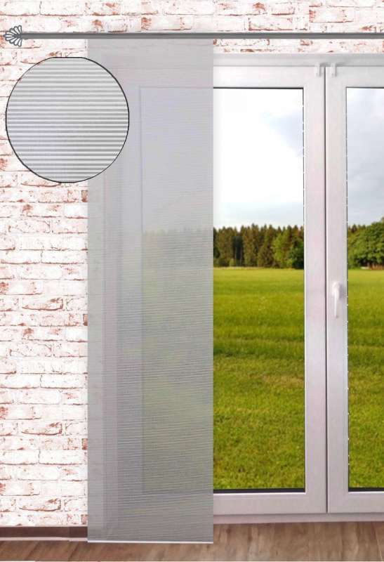 Halbtransparenter Schiebevorhang UNI STRUKTUR grau 60x260cm
