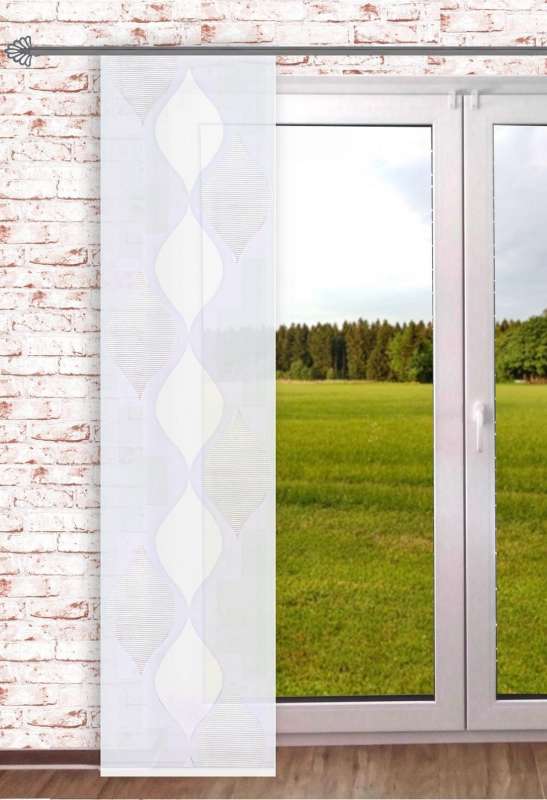 halbtransparenter Schiebevorhang Helsinki weiß 60x245cm