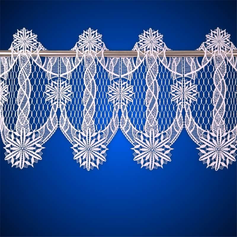 Spitzengardine Schneeflocken mit Ornamenten Musterbild