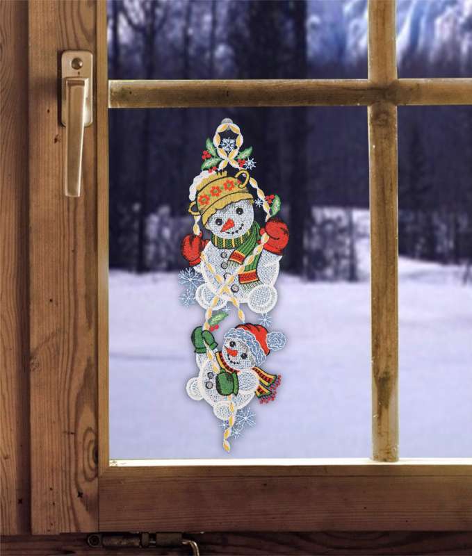 Fensterdeko mit Schneemann für das Kinderzimmer