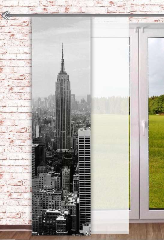 Flächengardine New York kombiniert mit transparenter Fläche