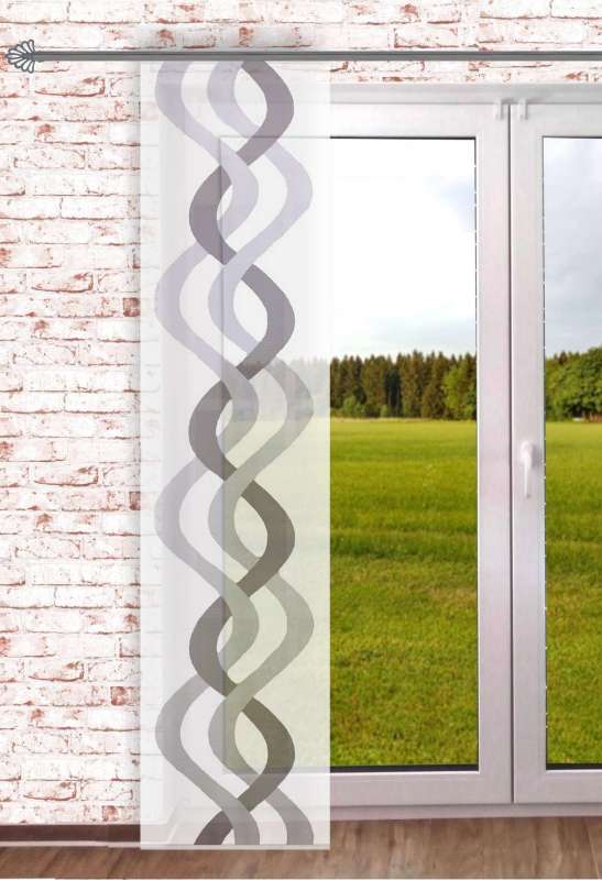 Schiebevorhang OSLO Farbe weiß-stein 60x245cm (transparent)