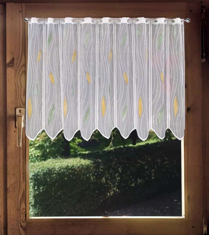 Panneau Swing grün-beige 50 cm hoch am Fenster dekoriert