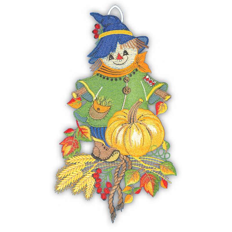 Herbstdeko mit Vogelscheuche Kindermotiv