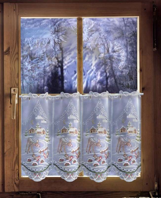 Scheibenhänger Winterwald mit Reh am Fenster