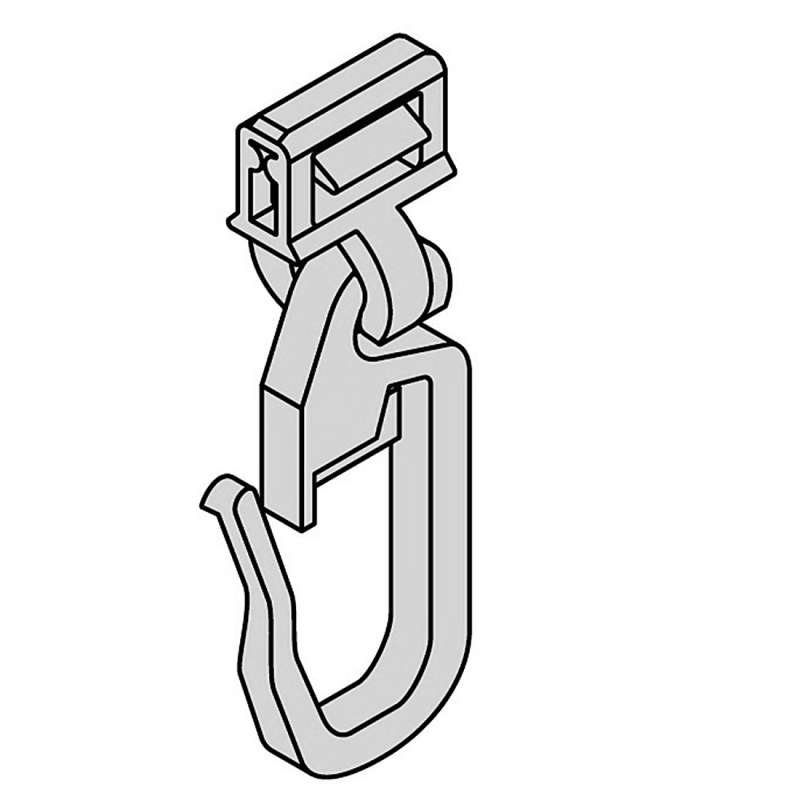 Gardinen Clic-Gleiter mit Faltenhaken Kurz HINNO HC 31 für Aluminium Gardinenschienen mit 6 mm Spurbreite