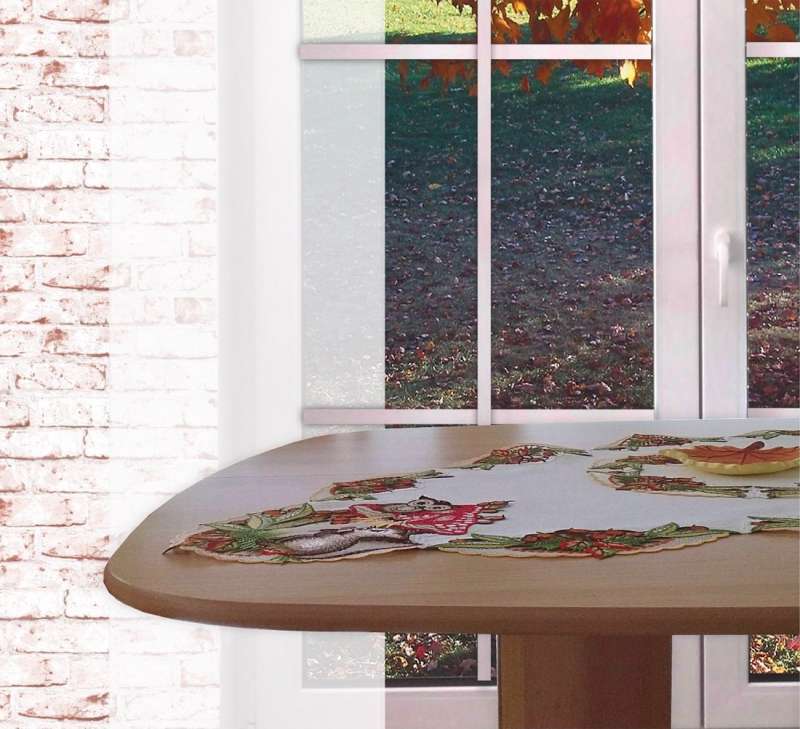 Herbst-Tischdecke HERBSTIDYLLE edle Tischdecken aus Plauener Spitze ® im Landhausstil