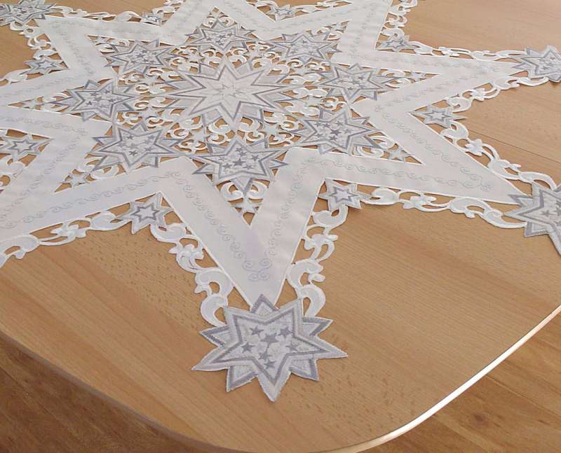Weihnachts-Tischdecke Sternenglanz 85 cm Weihnachtsdeko Mitteldecke Landhaus