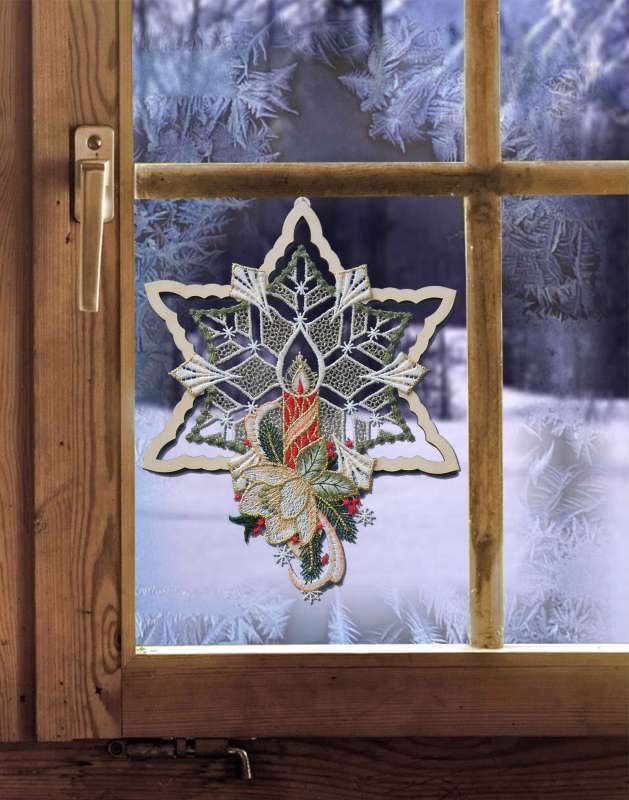 weihnachtliche erzgebirgische Fensterdekoration