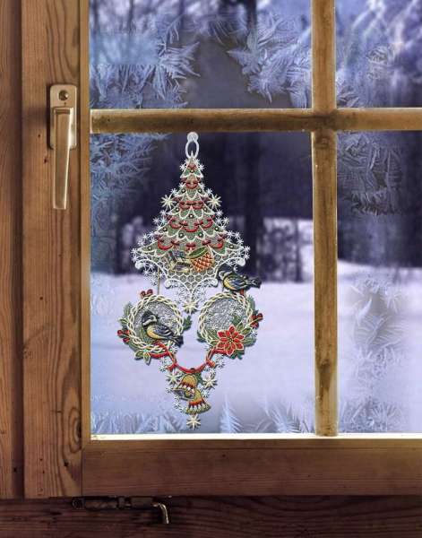 Weihnachtsfensterbild FESTTAGE inkl. Saughaken weihnachtliche Fensterdeko