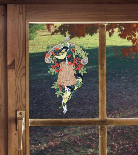 Fensterbild Meisenglocke Herbstdeko für das Fenster
