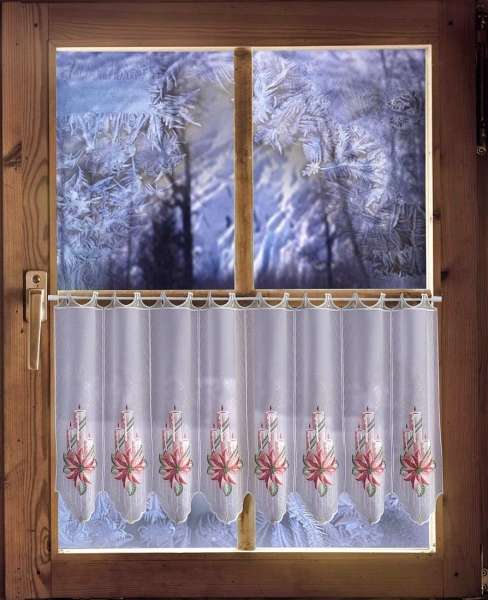 Scheibenhänger Kerzen mit Christrose am Fenster