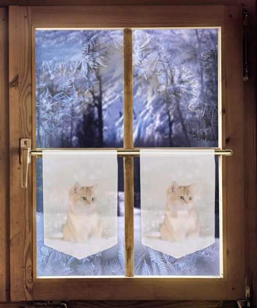 2er Set Scheibenhänger Katze am Fenster