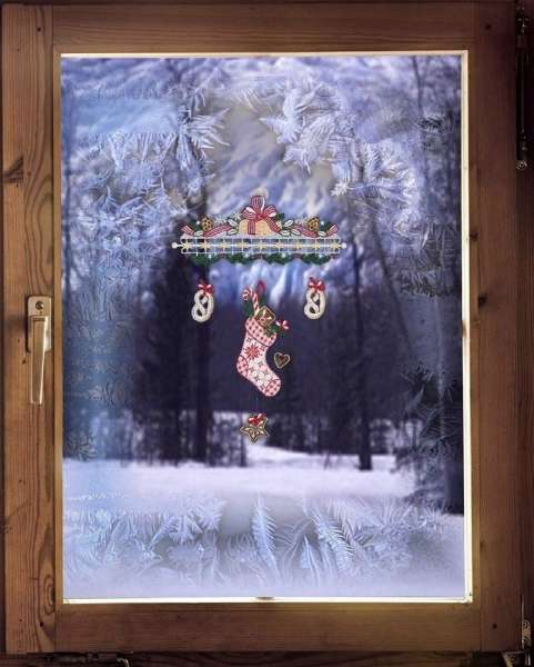 Fensterbild NIKOLAUSSTIEFEL Mobile Windspiel Weihnachten Plauener Spitze