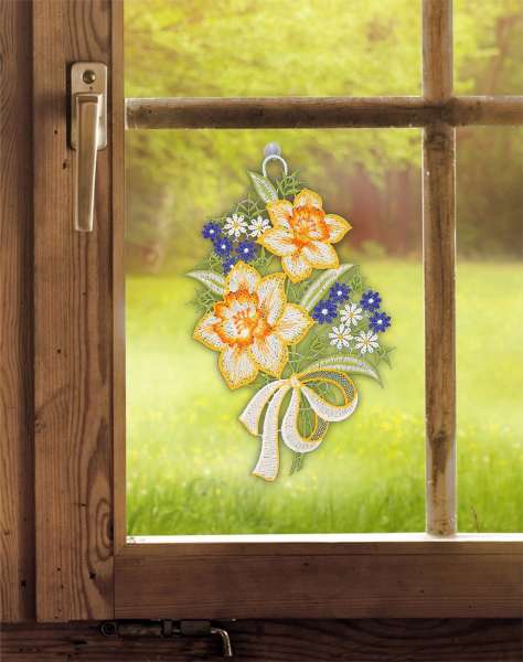 Fensterdeko Narzissen für den Frühling