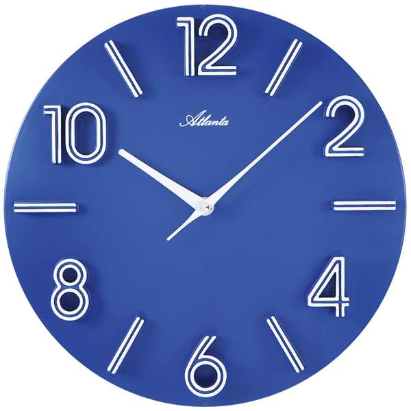 Atlanta 4397 Wanduhr Quarz analog rund MODERN 3-D in 3 Farben