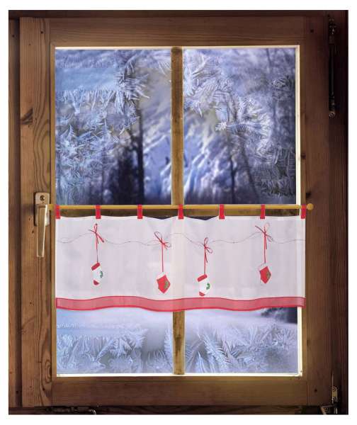 Scheibengardine Weihnachtsstrümpfe Kinderzimmerdeko 45 x 120 cm