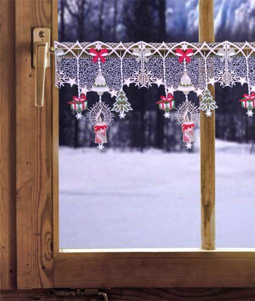 Kurzgardine Kerzenschein am Fenster