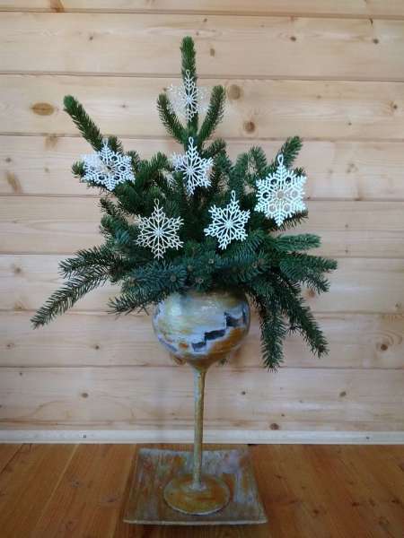 Baumbehang SCHNEEFLOCKEN 6er Set  aus Plauener Spitze / Weihnachtsdeko