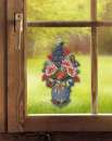 Fensterbild Blumenkanne Plauener Spitze Frühlings-Sommerdeko