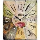 AMS 9460 Wanduhr Quarz ROSES analog eckig vintage antik retro shabby