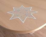 Weihnachtsdeckchen STERNENZELT SILBER Weihnachtstischdecken in Sternenform