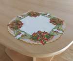 runde Tischdecke HERBSTIDYLLE edle Tischdecken aus Plauener Spitze ® im Landhausstil